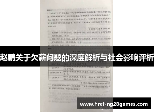赵鹏关于欠薪问题的深度解析与社会影响评析 赵鹏关于欠薪问题的深度解析与社会影响评析